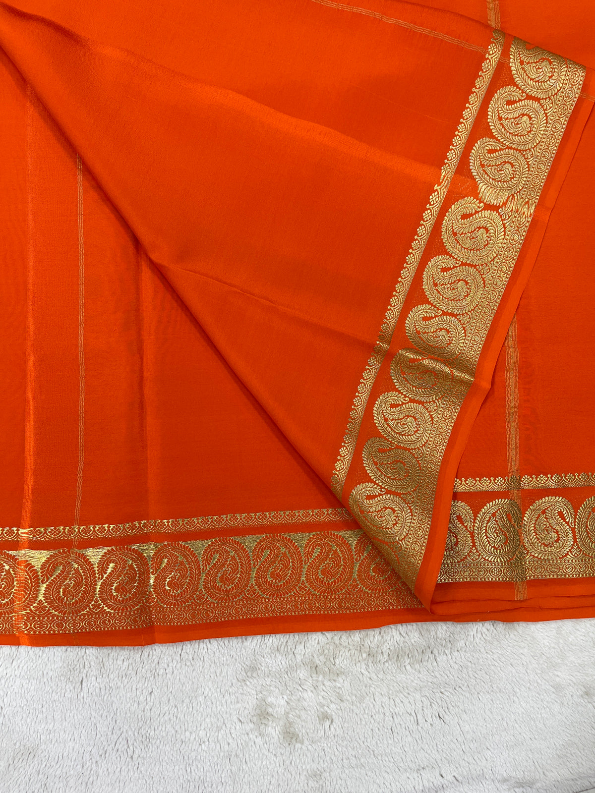 Pure  Mysore silk -Mango Border-27261002(120GSM)