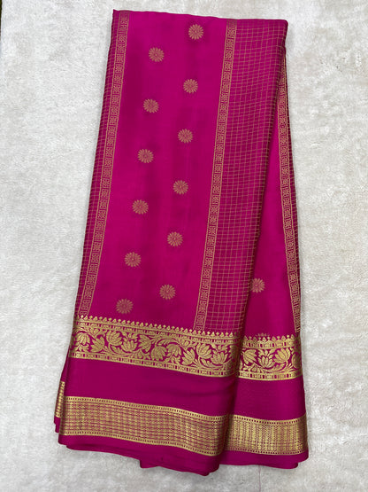 Pure crepe Mysore silk saree 12105001 (120gsm)