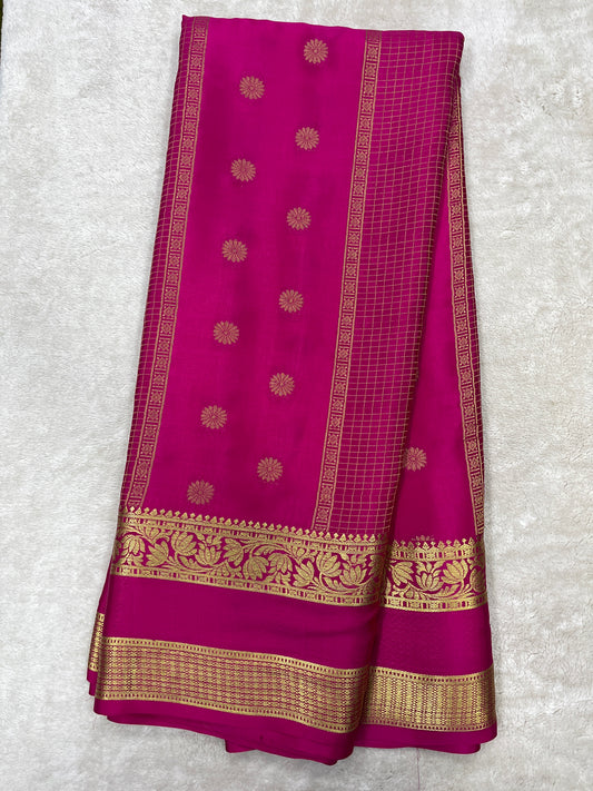 Pure crepe Mysore silk saree 12105001 (120gsm)