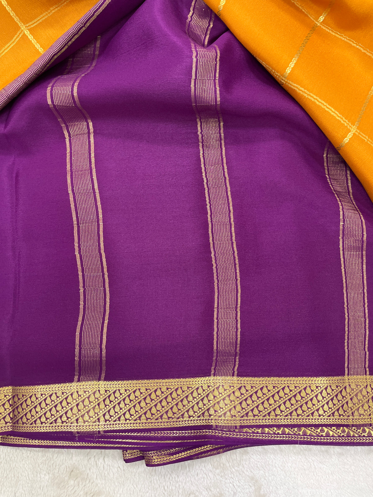 Pure crepe Mysore silk-Big Checks(1101804)