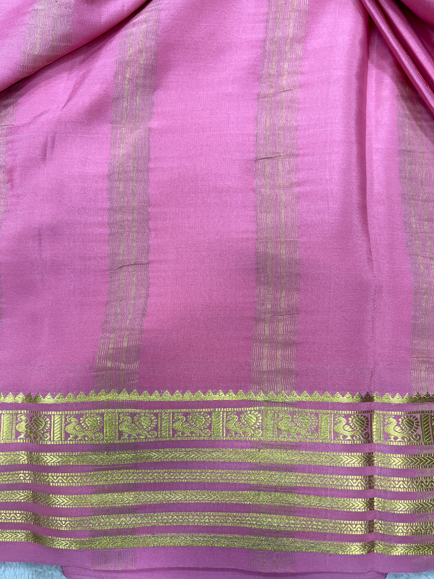 Pure crepe Mysore silk- Gatti Border & 9 By(1104001)