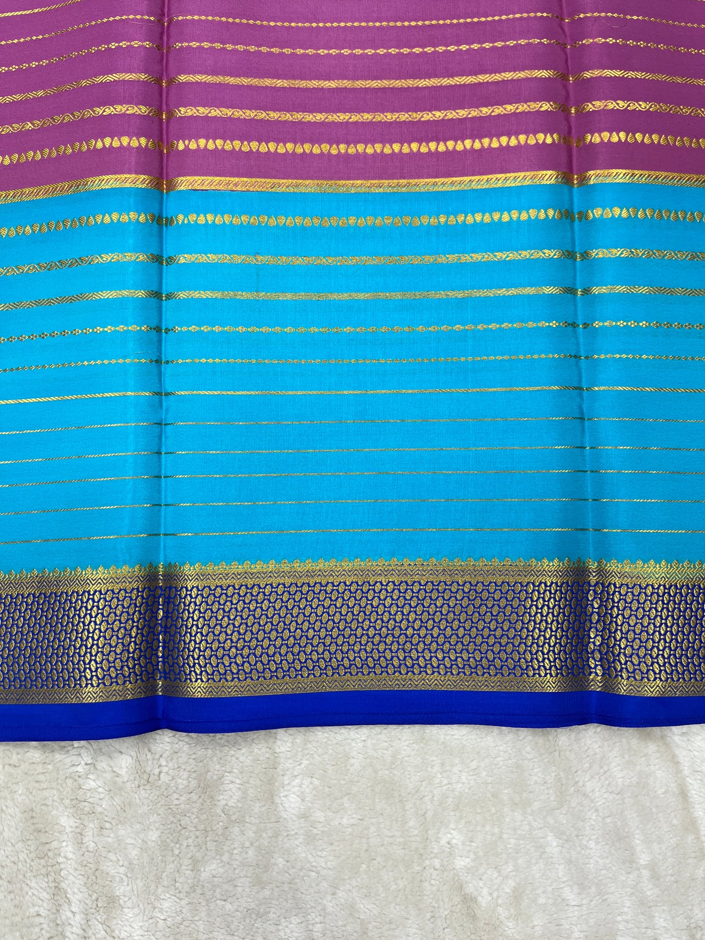 Pure Crepe Mysore Silk Bentex checks butta contrast - 2637795