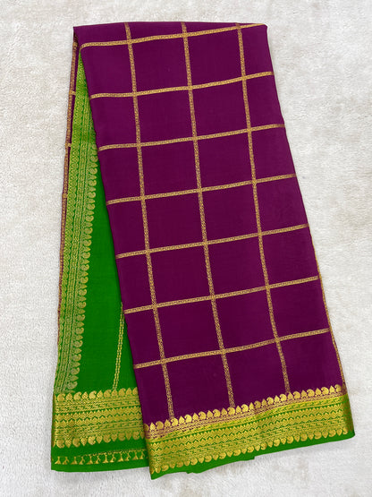 Pure Mysore Silk-Big Checks- 120GSM (1462531)