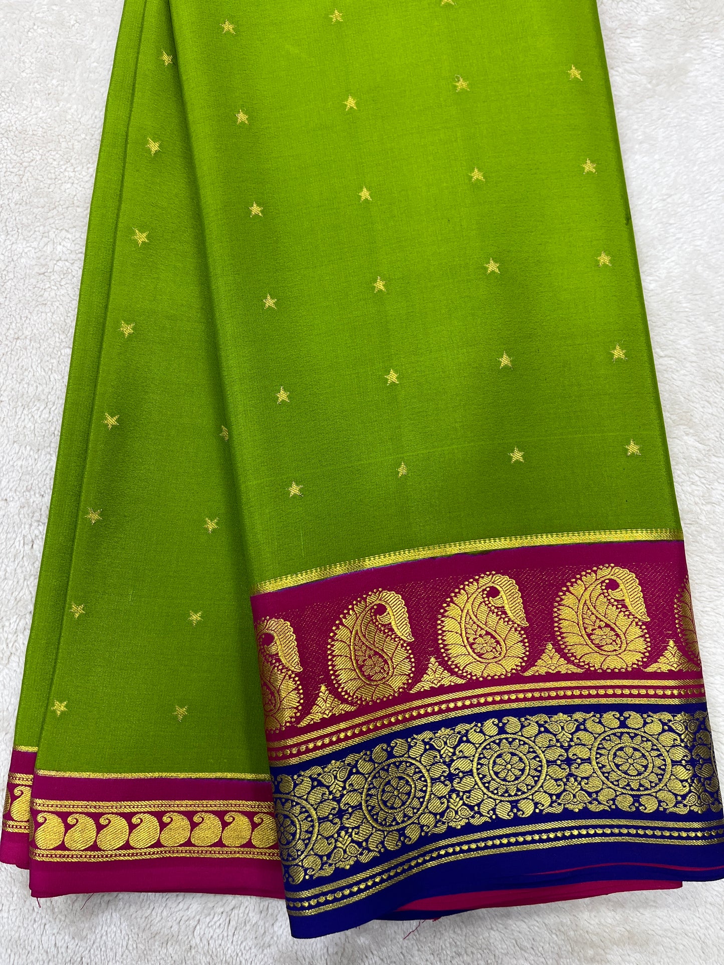 Pure crepe Mysore silk KSIC Mango(1104901)