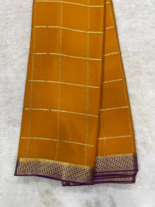 Pure crepe Mysore silk-Big Checks(1101804)