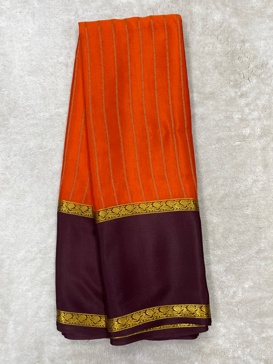 Pure crepe Mysore silk saree 1111801 (60gsm)