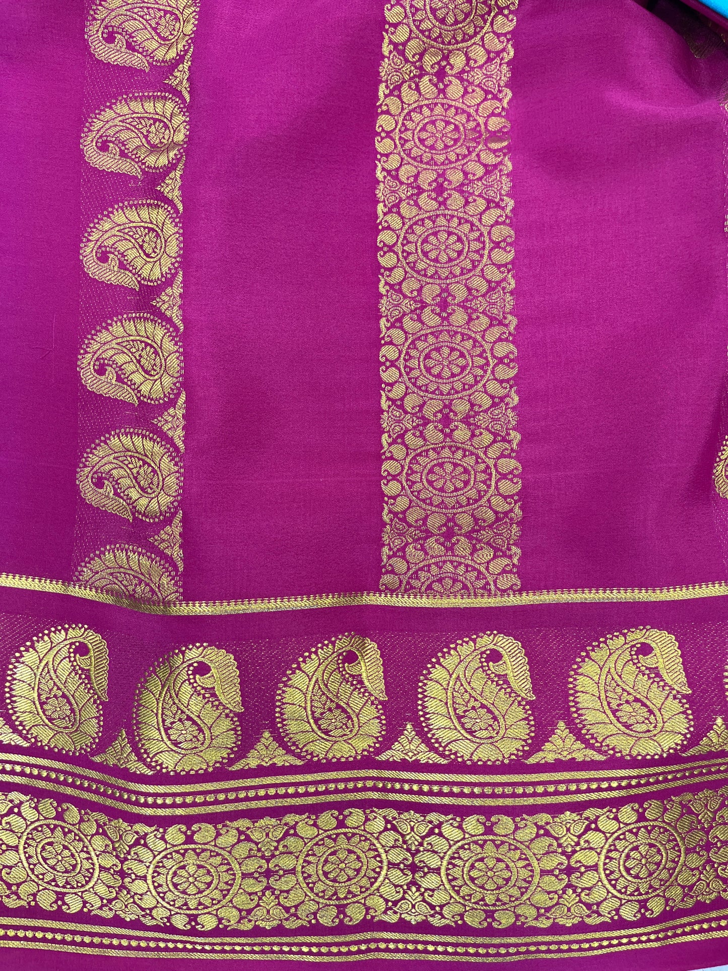 Pure crepe Mysore silk KSIC Mango(1104901)
