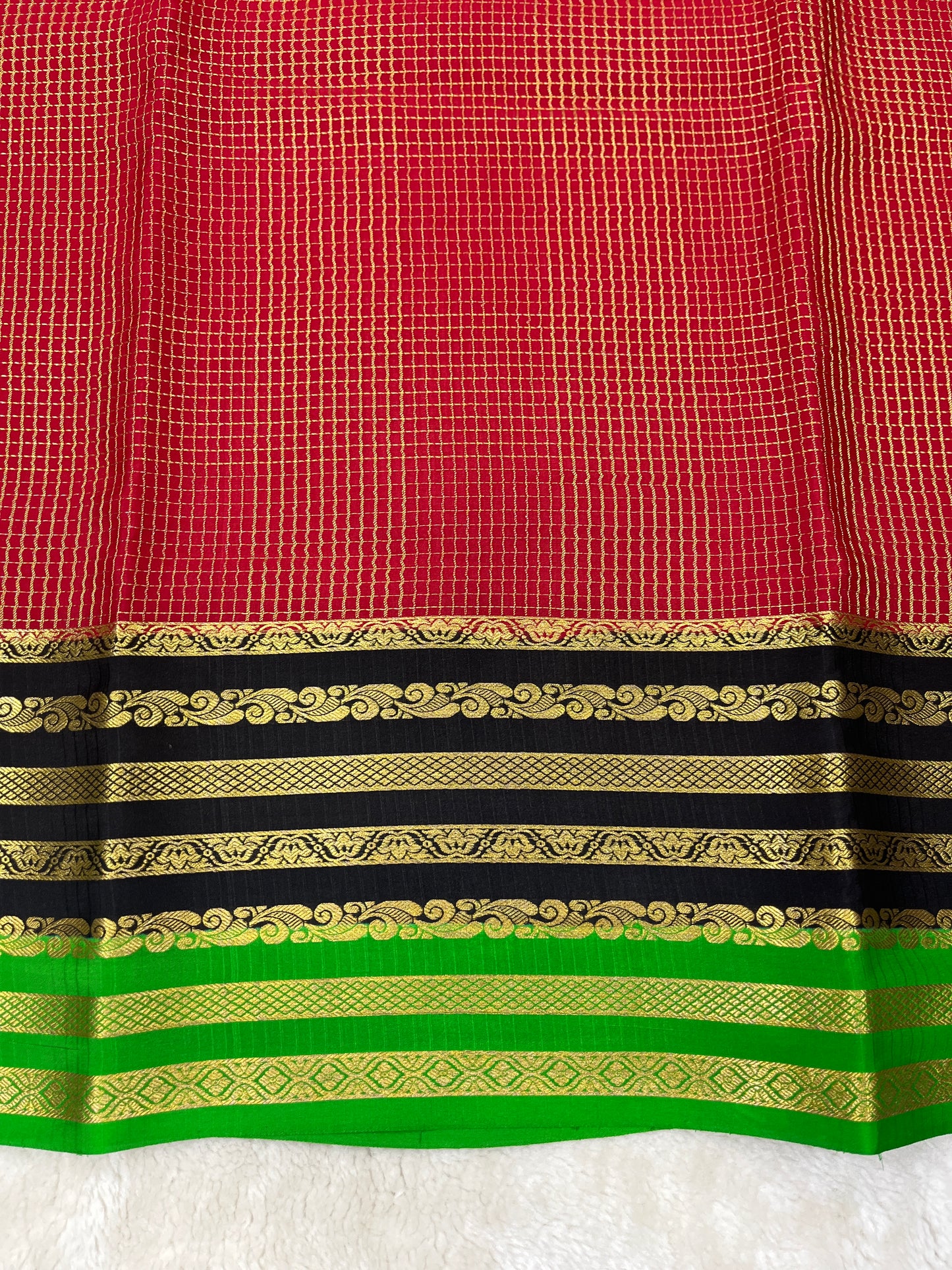 Pure Crepe Mysore Silk Bentex checks - 2637797