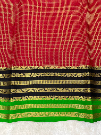 Pure Crepe Mysore Silk Bentex checks - 2637797