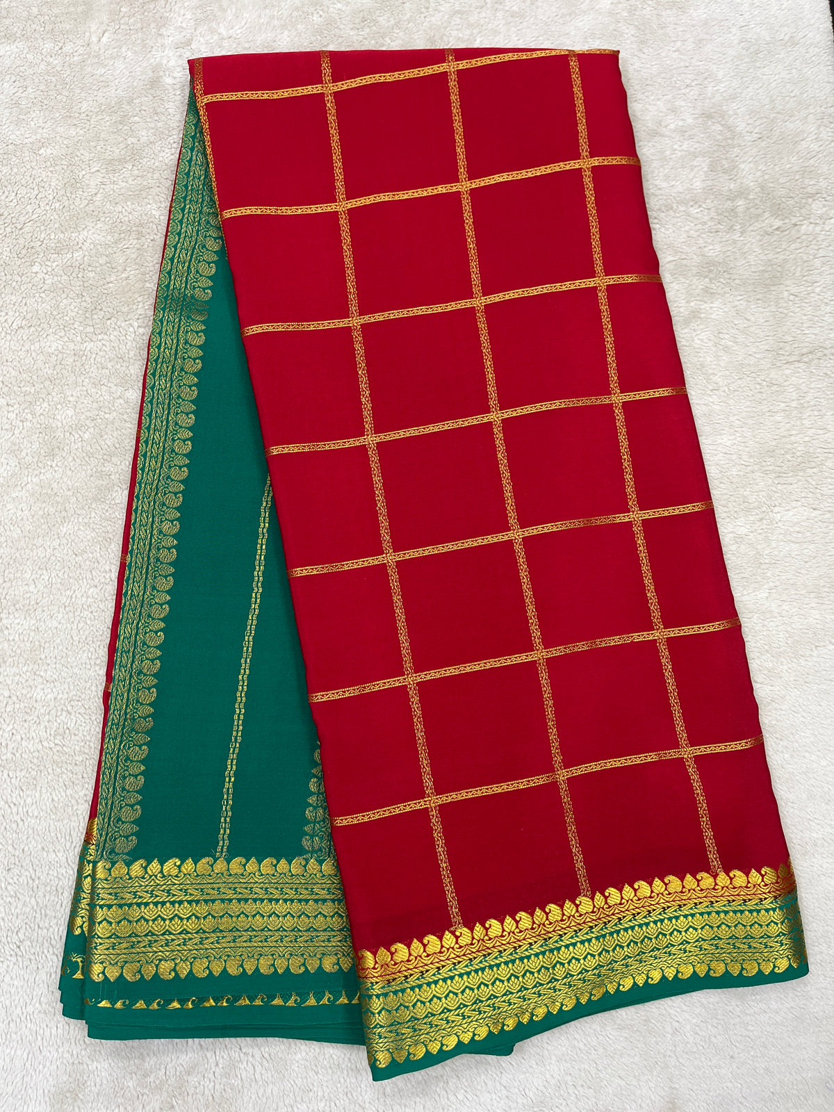 Pure Mysore Silk-Big Checks- 120GSM (1462531)