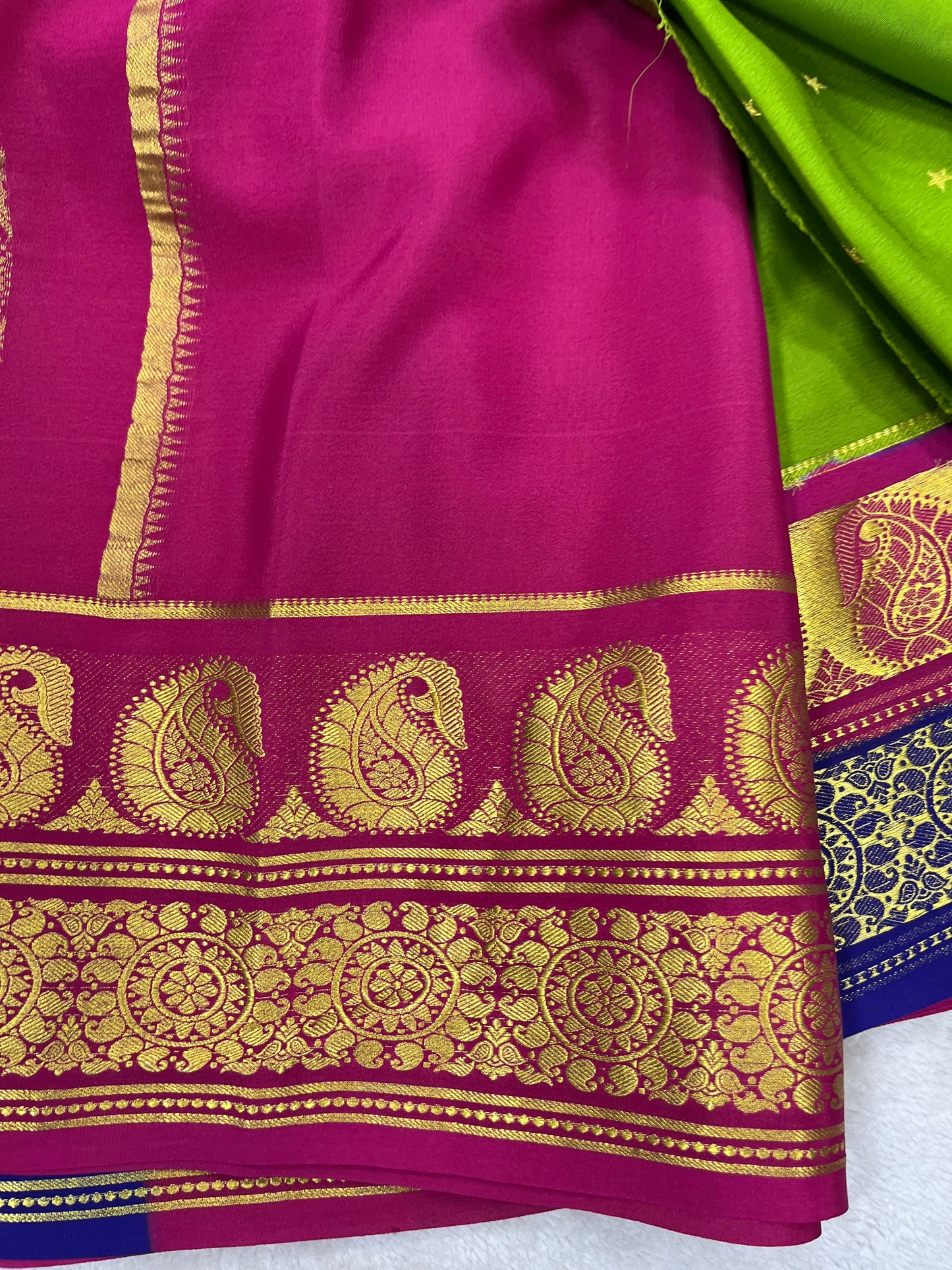 Pure crepe Mysore silk KSIC Mango(1104901)