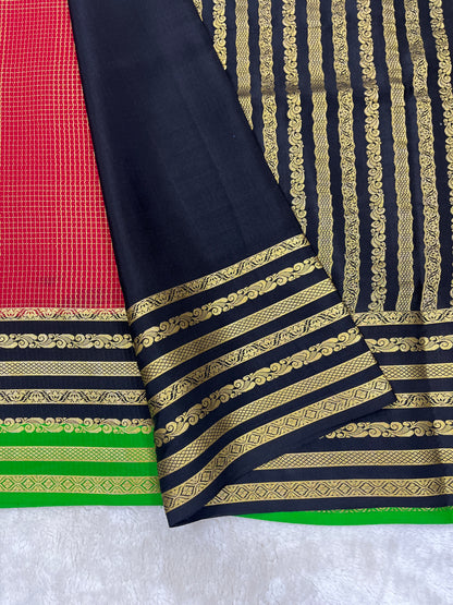 Pure Crepe Mysore Silk Bentex checks - 2637797