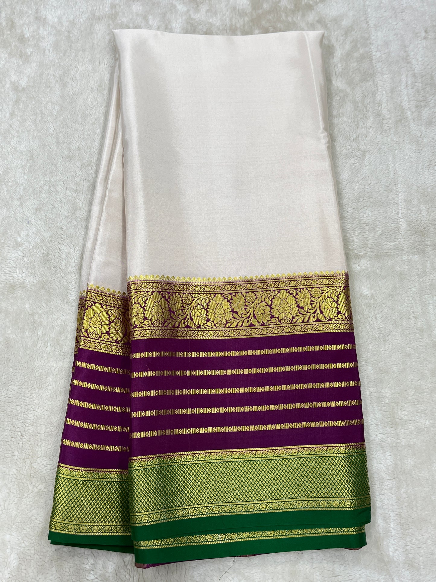 Pure Crepe Mysore Silk 3D contrast - 2637794