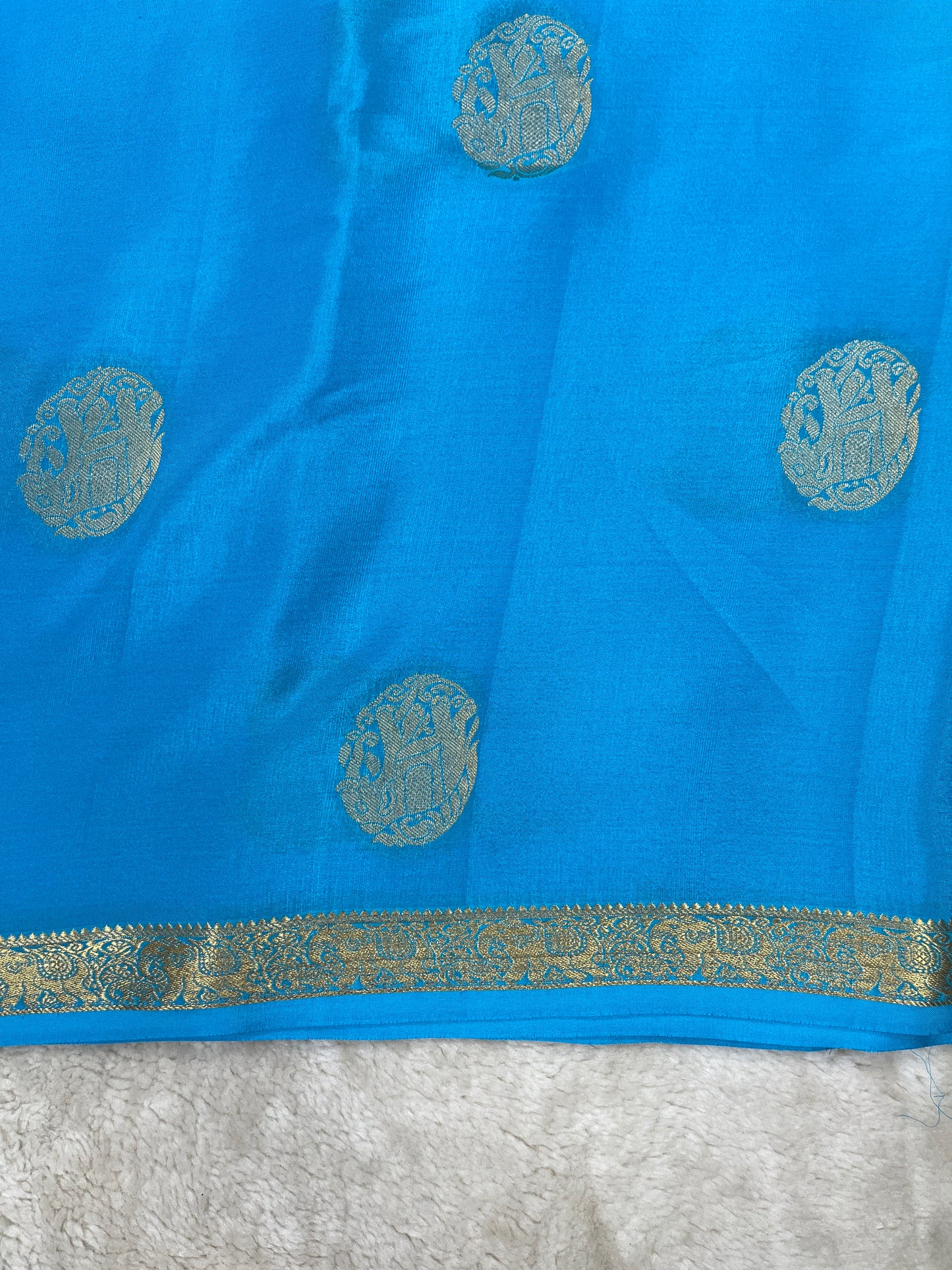 Pure Crepe Mysore Silk elephant buta- 1145307