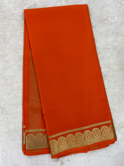 Pure  Mysore silk -Mango Border-27261002(120GSM)