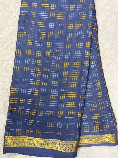 Pure crepe Mysore silk-Gatti Border(1104002)
