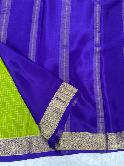 Pure Crepe Mysore silks saree mungi checks