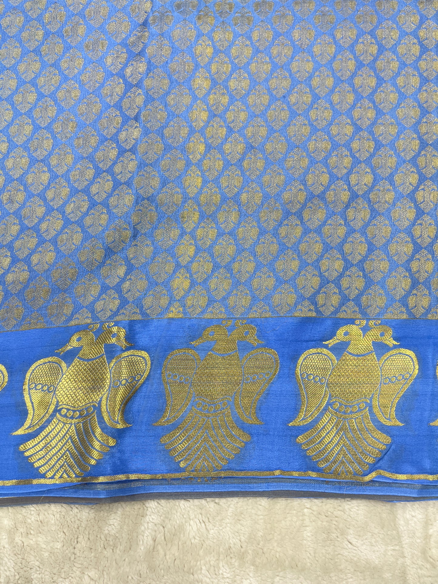 Pure Crepe Mysore Silk garuda border - 1549113