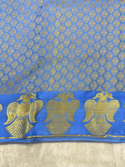 Pure Crepe Mysore Silk garuda border - 1549113