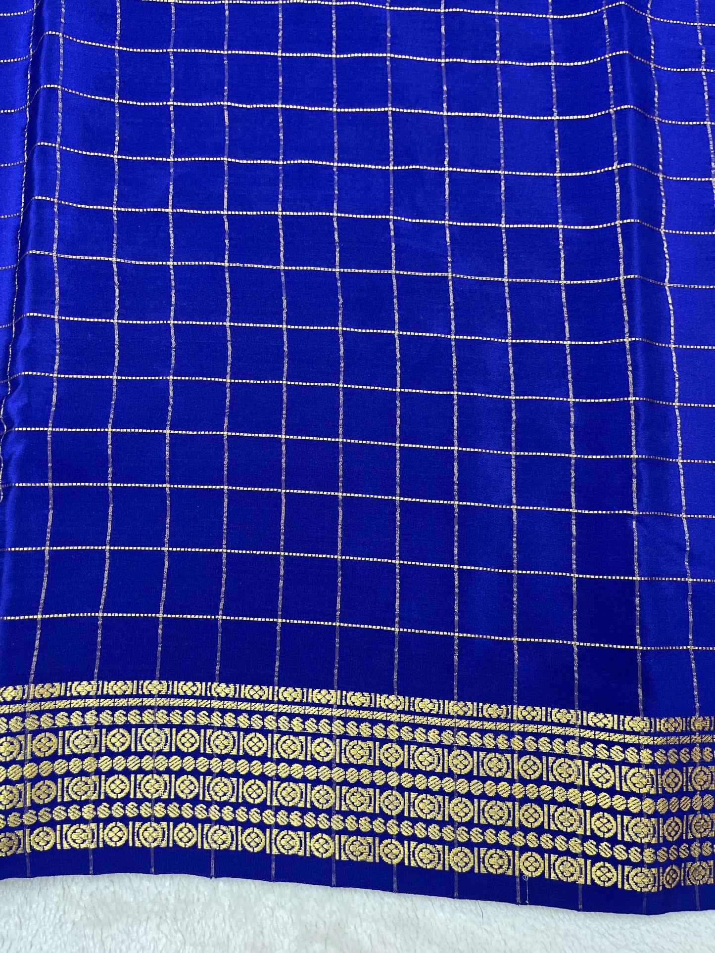 Pure Mysore silk checks Rudraksha (1438364)