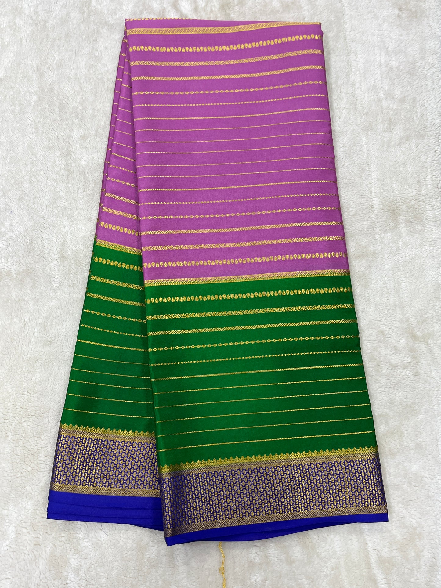 Pure Crepe Mysore Silk Bentex checks butta contrast - 2637795