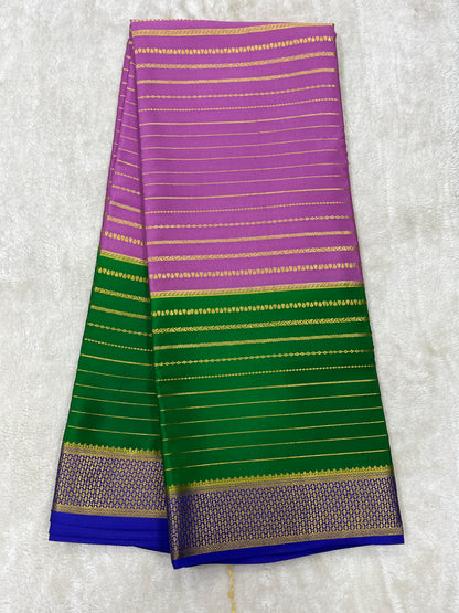 Pure Crepe Mysore Silk Bentex checks butta contrast - 2637795