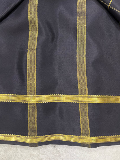 Pure crepe Mysore silk-Hema Big Checks (131036404)