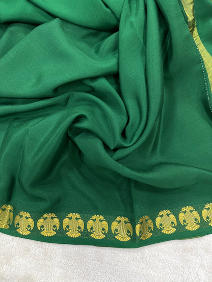 Pure crepe Mysore silk-Gatti Border & 9 By(1104001)
