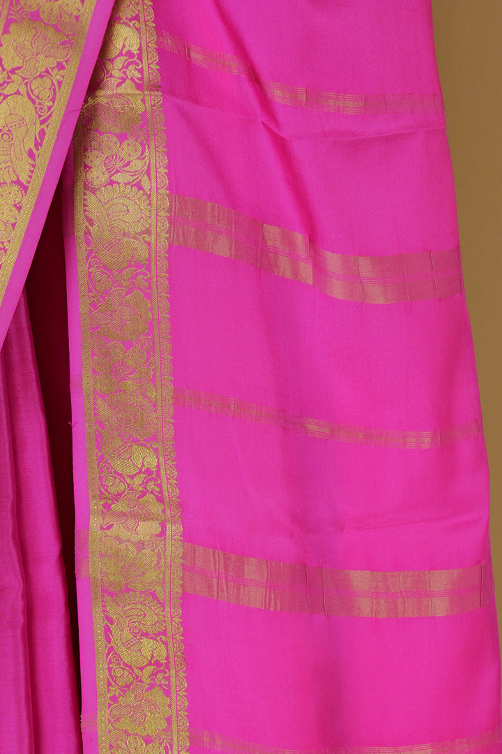 BABY PINK MYSORE SILK CREPE SAREES