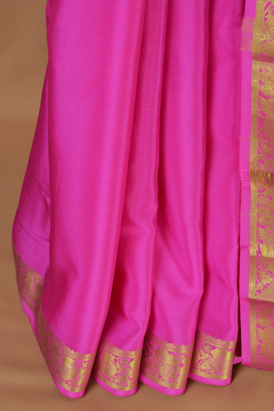 BABY PINK MYSORE SILK CREPE SAREES