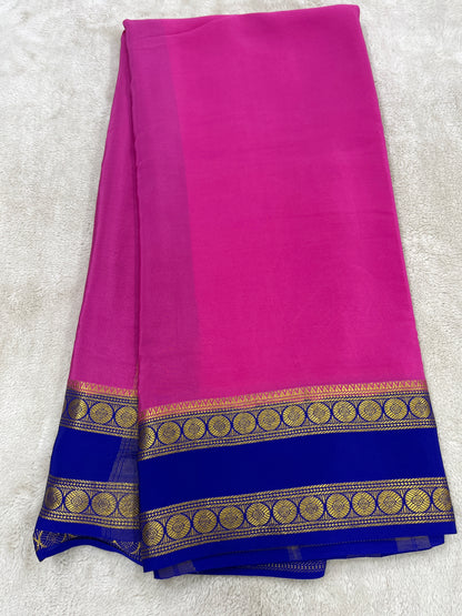 Silver based zari Pure Mysore silk Saree