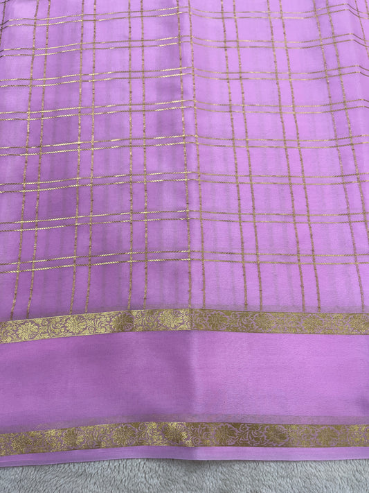 Pure crepe lavender purple Mysore silk 13106104(90GSM)