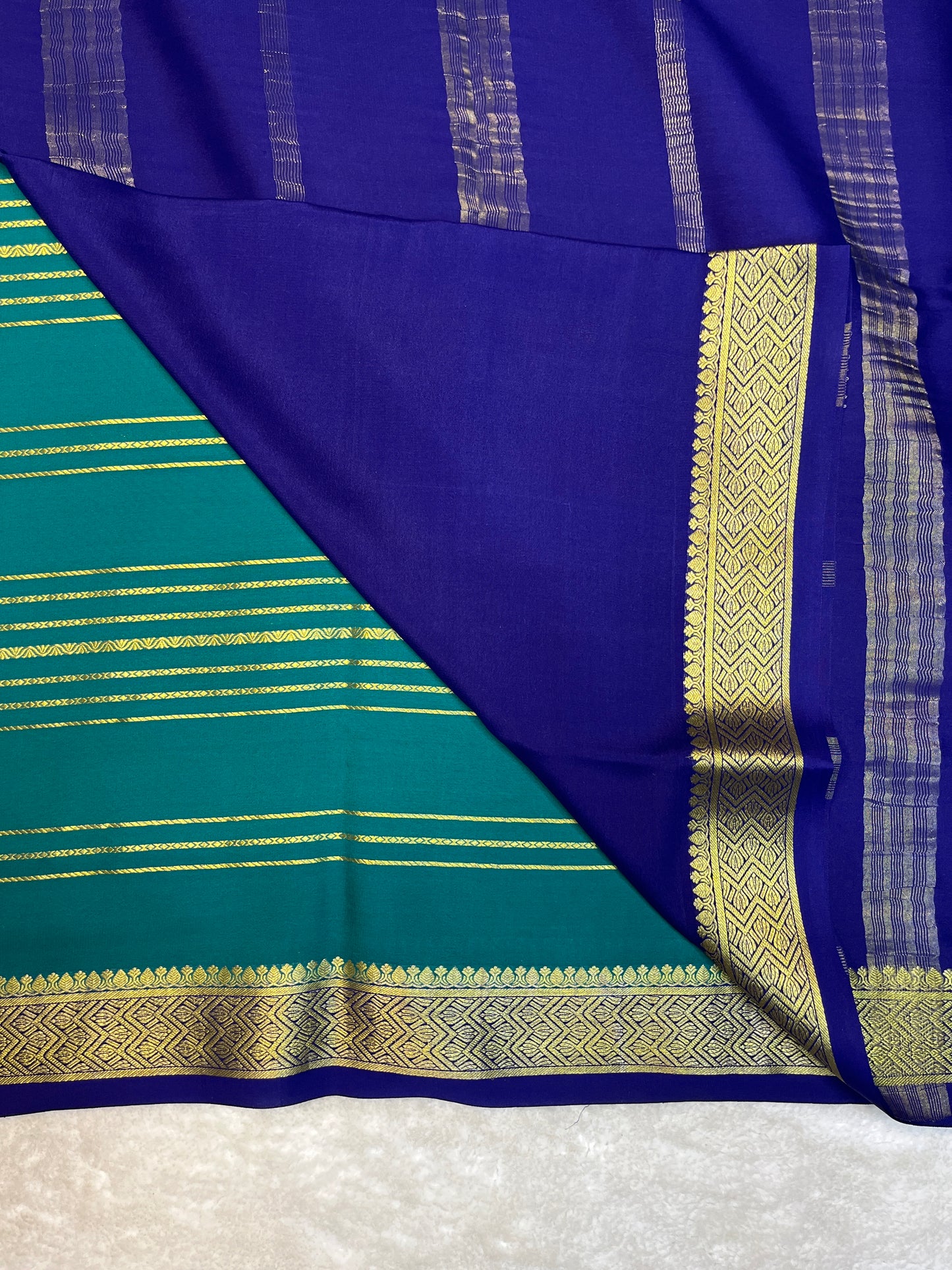 Pure Crepe Mysore Silk Saree-120GSM