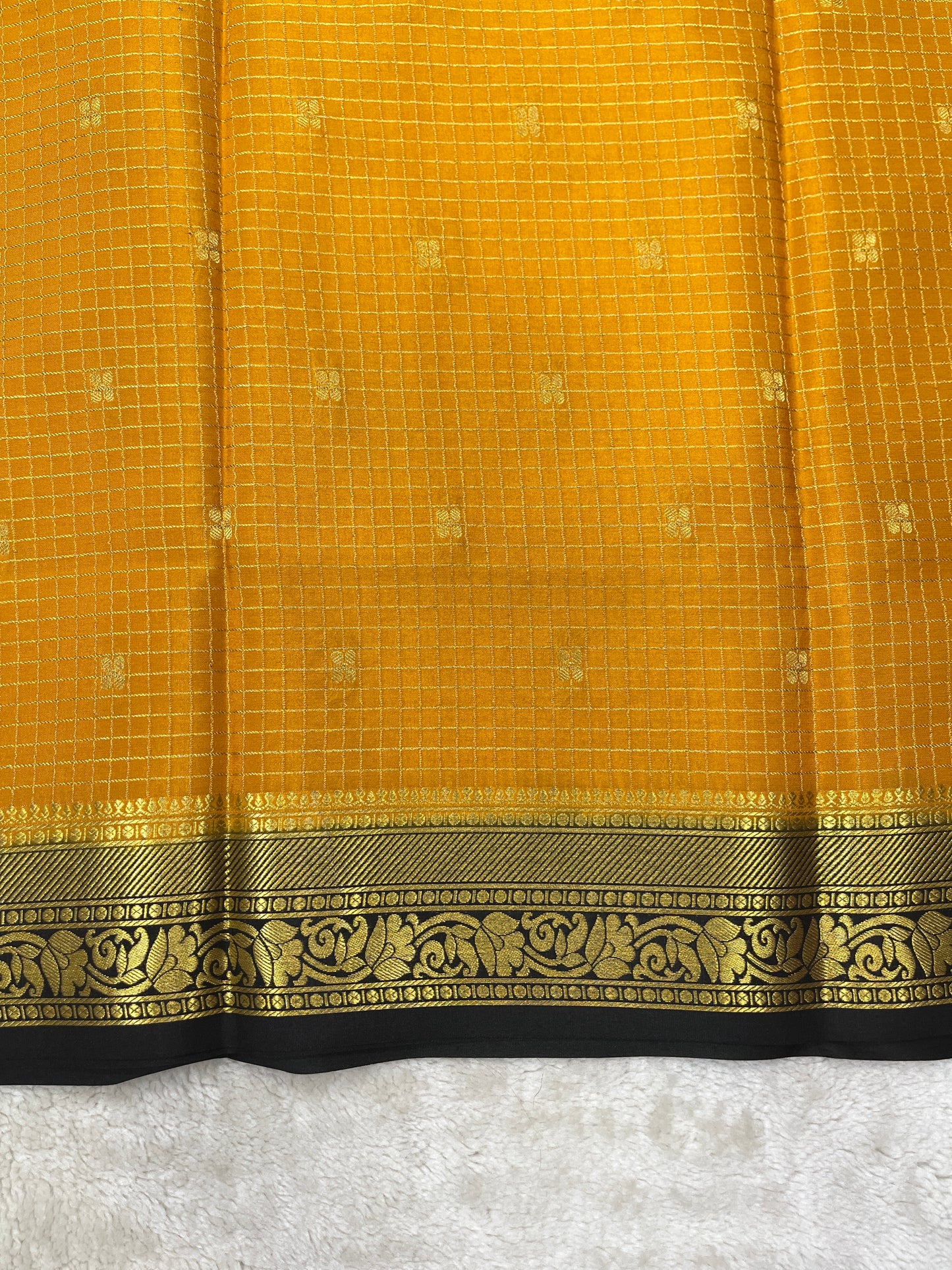 Pure Crepe Mysore Silk checks butta - 2637798