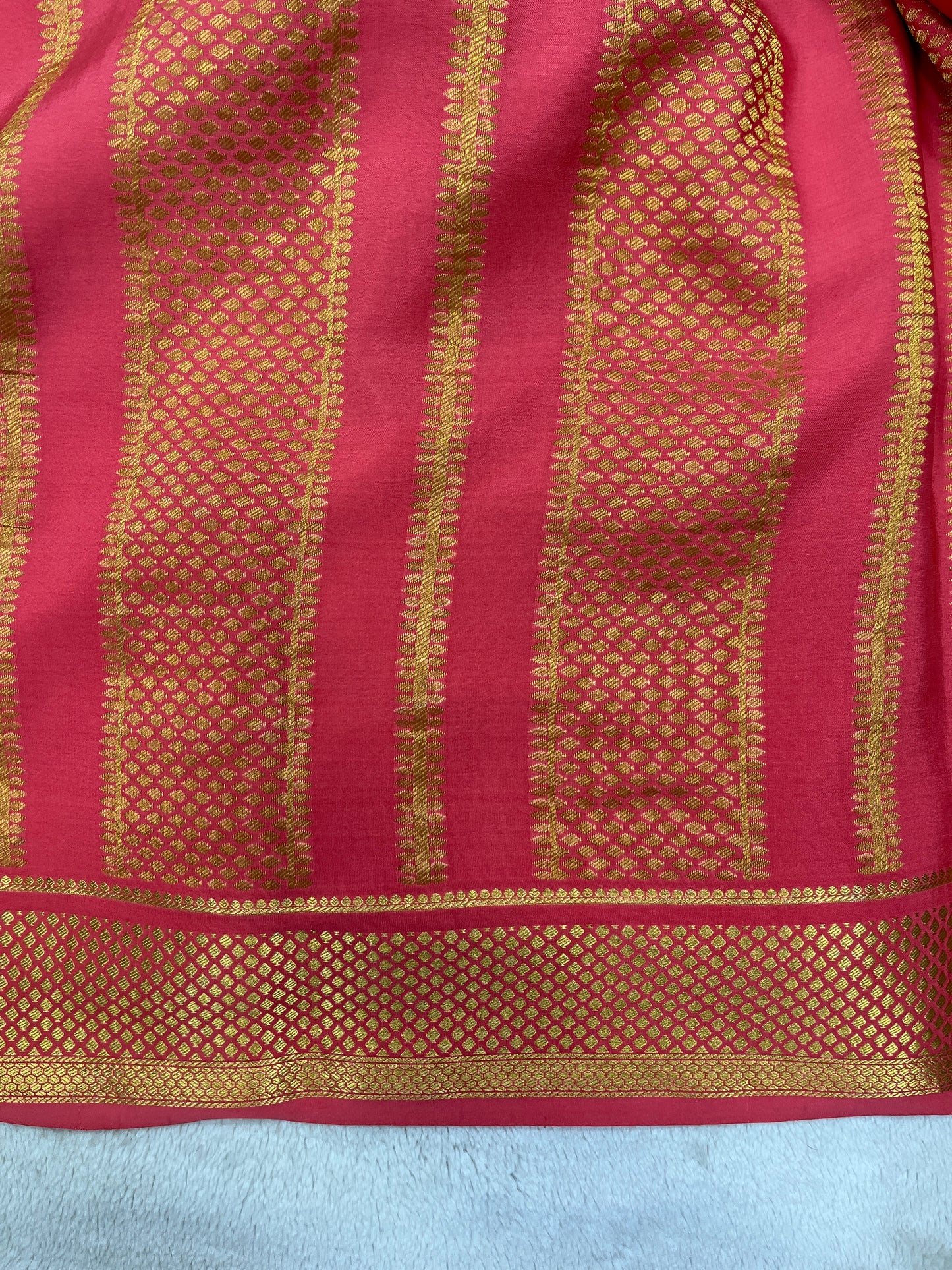 Pure crepe Mysore silk-Honey Partly Pallu(16274306)