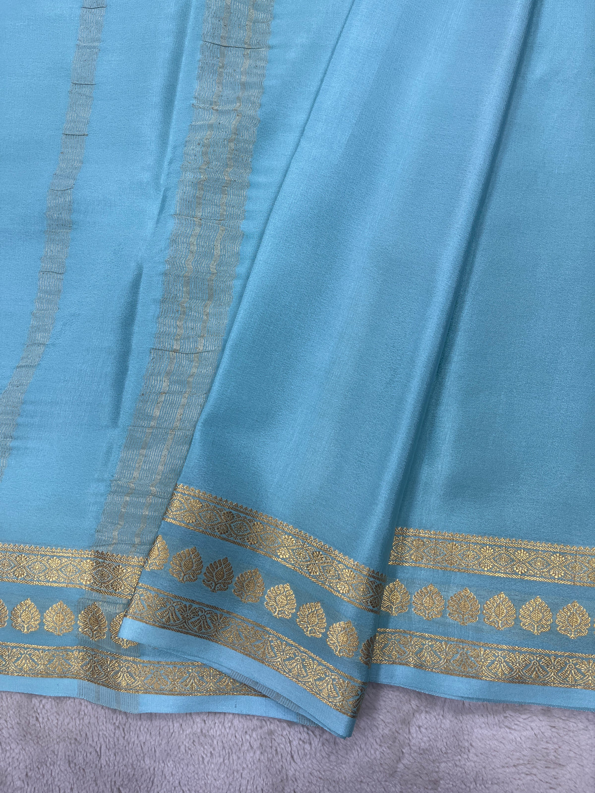 Pure crepe Mysore silk saree 136451 (100 GSM)