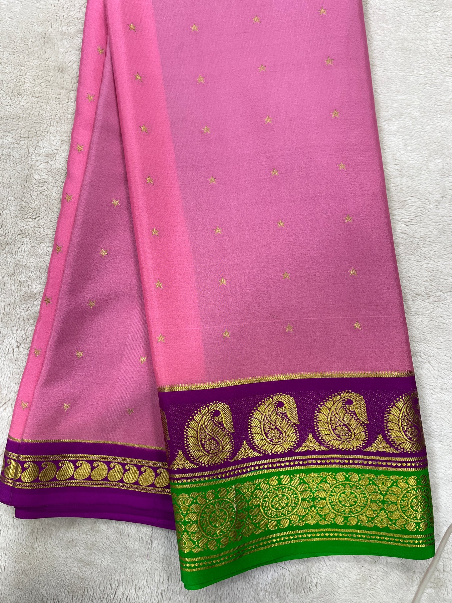 Pure crepe Mysore silk KSIC Mango(1104901)