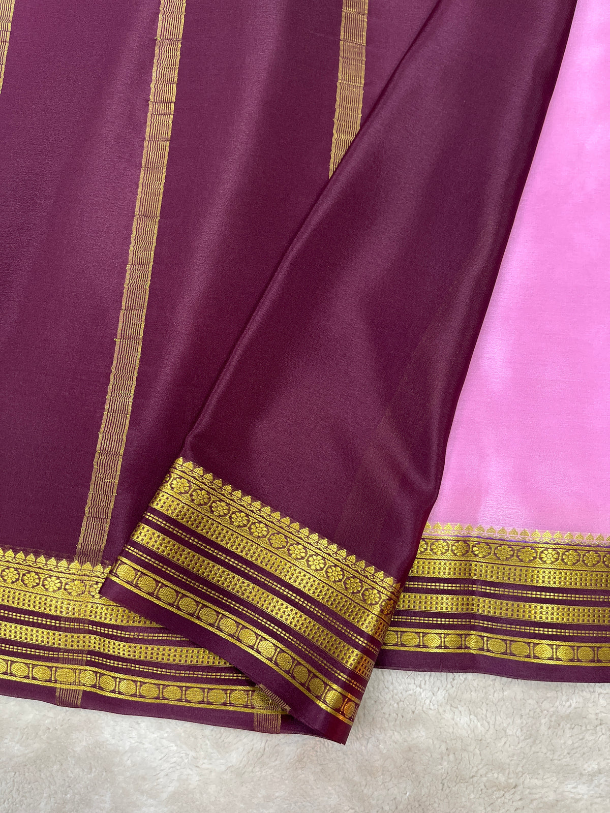 Pure crepe Mysore silk saree 13105585 (70gsm)
