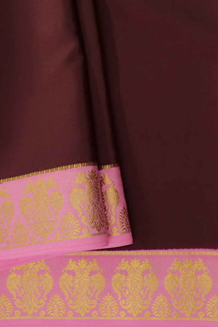 Baby Pink Color Contrast Border mysore silk sarees collection