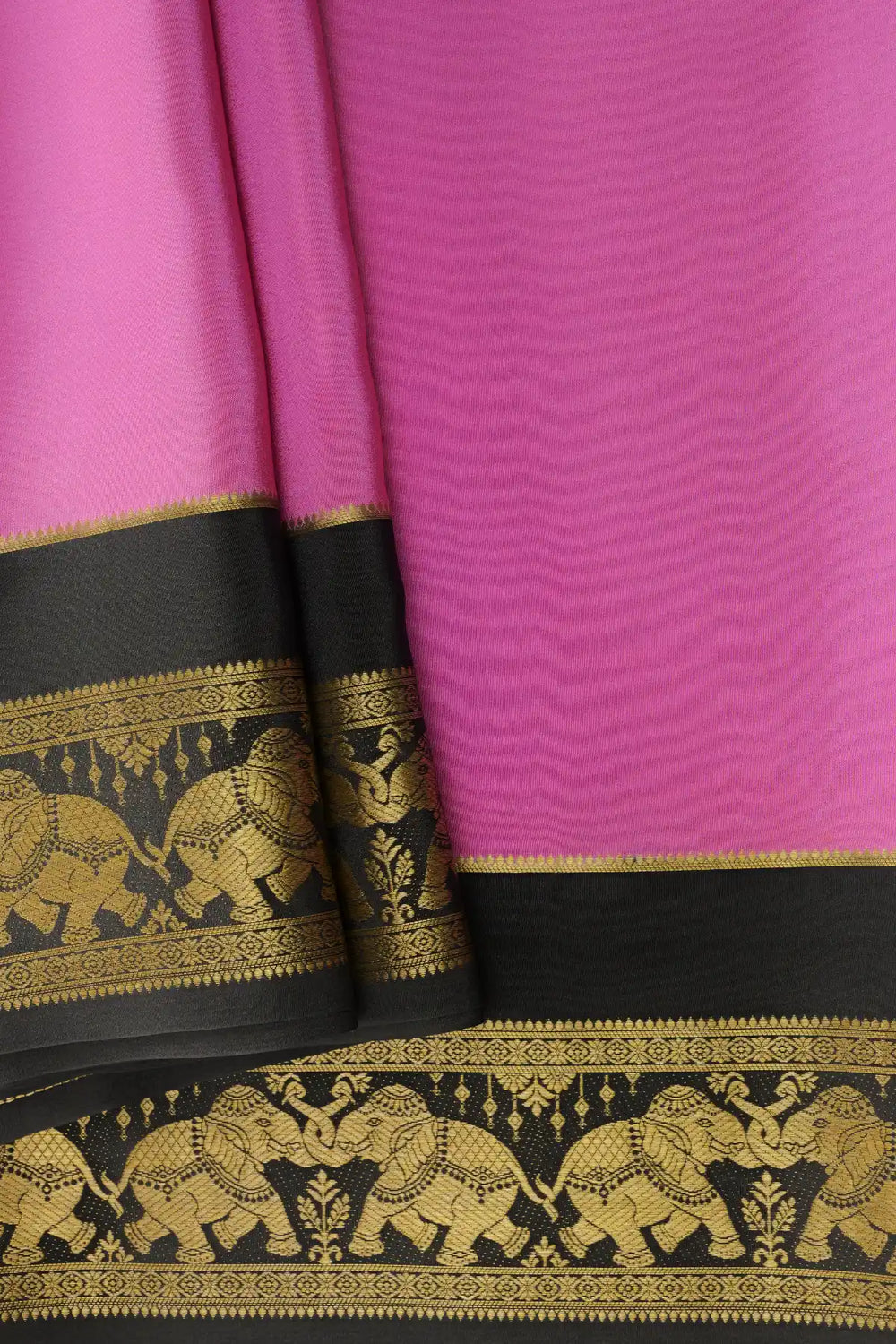 Black Color Contrast Border pure mysore silk sarees images with price