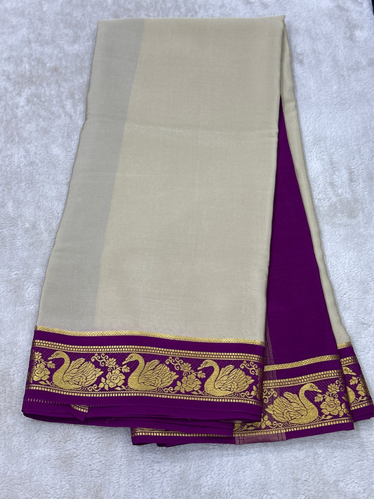 Sliver Based zari Pure Mysore Silk Saree
