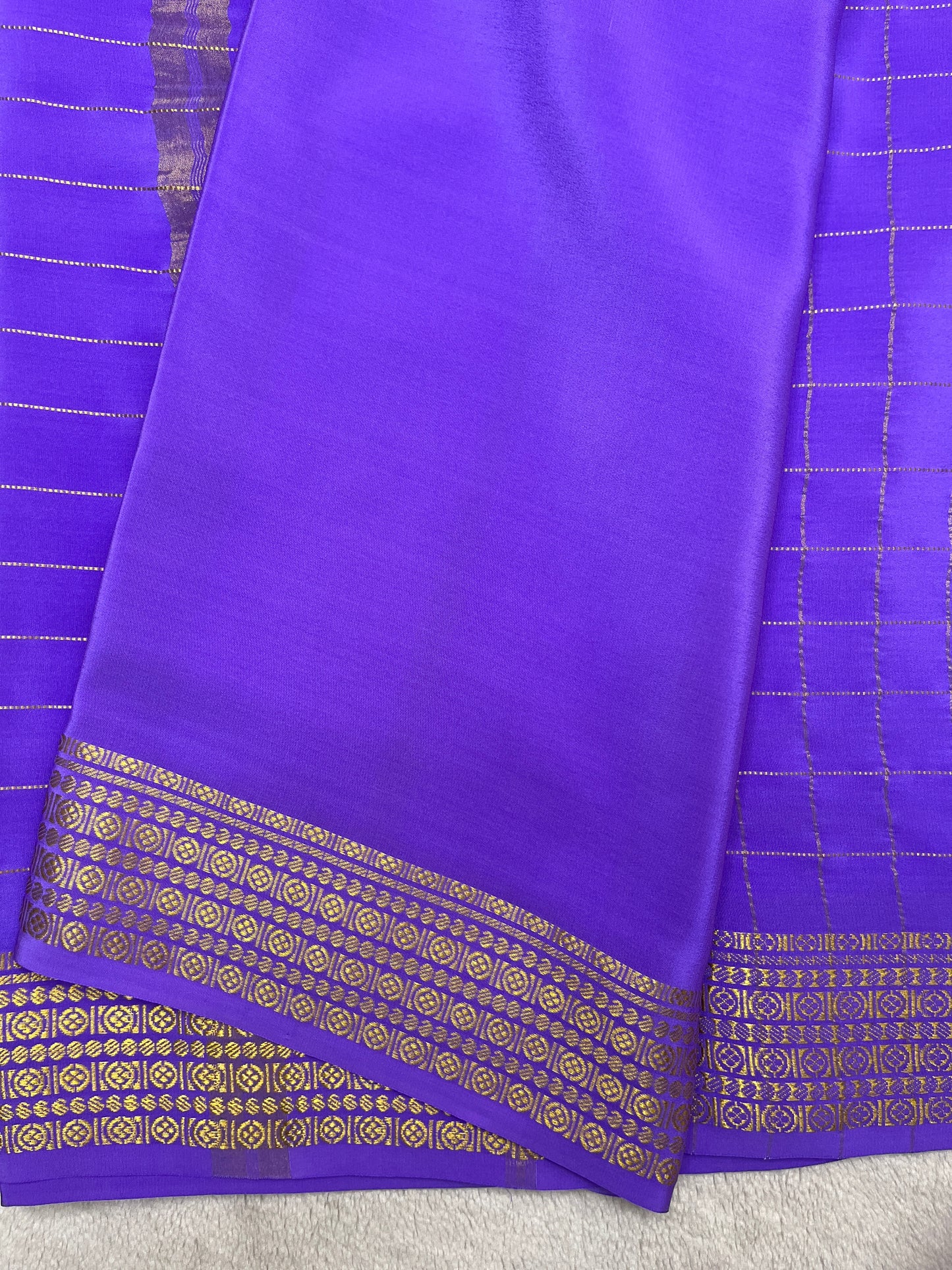 Pure Mysore silk checks Rudraksha (1438316)