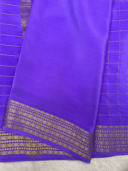Pure Mysore silk checks Rudraksha (1438316)