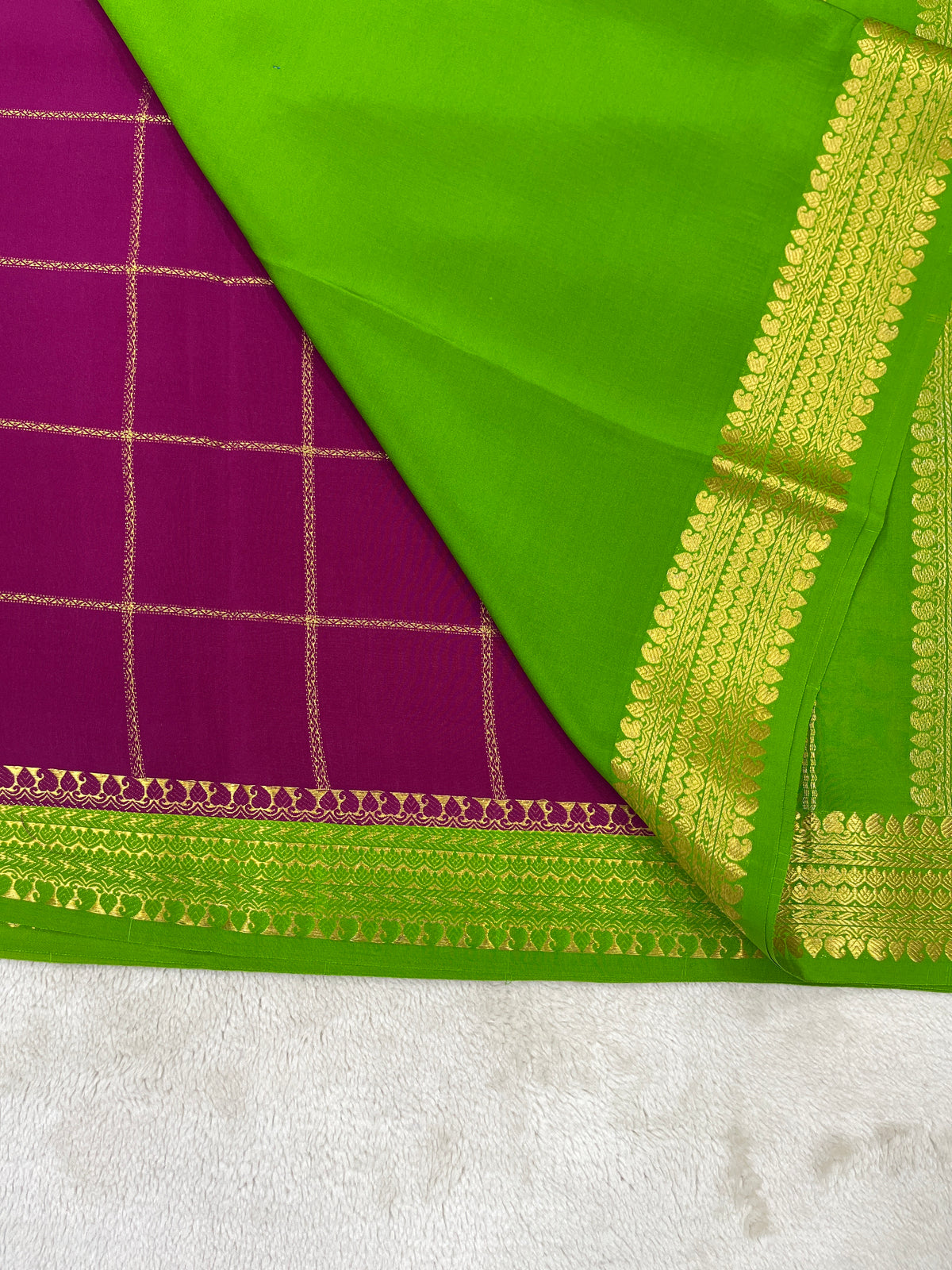 Pure Mysore Silk-Big Checks- 120GSM (1462531)