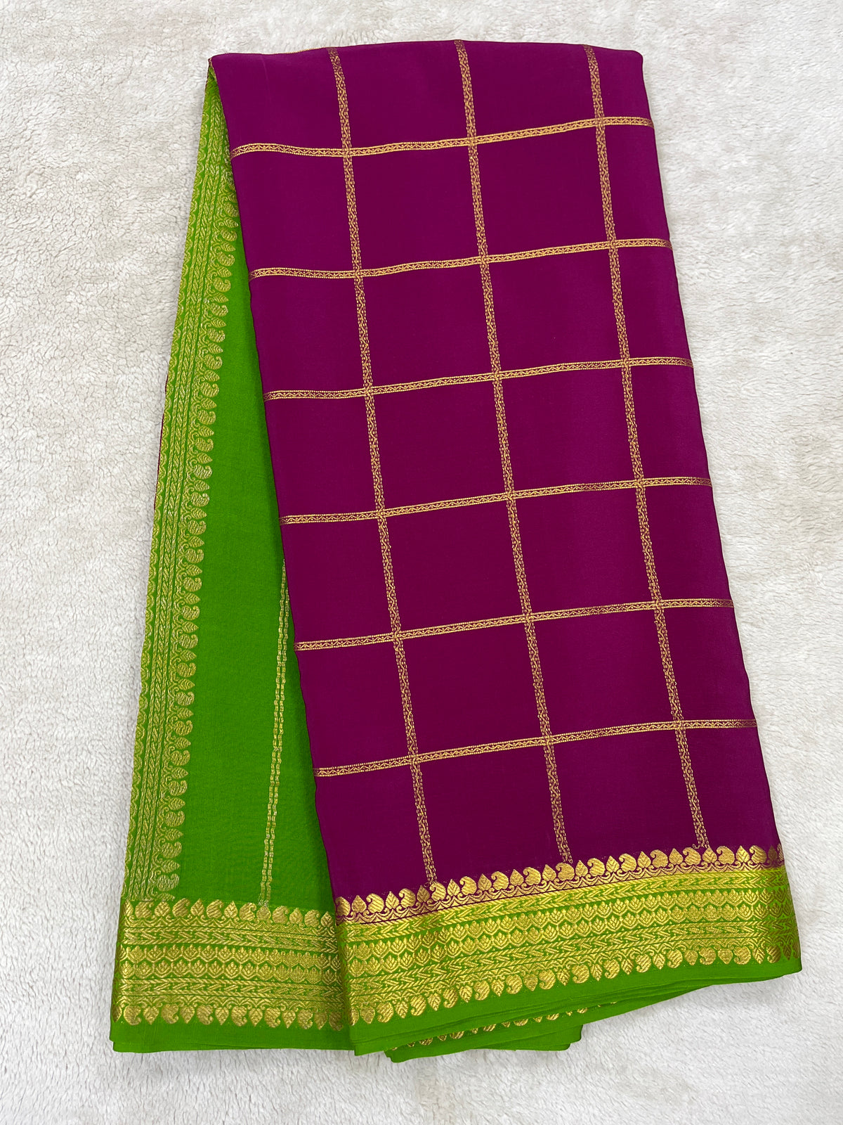 Pure Mysore Silk-Big Checks- 120GSM (1462531)