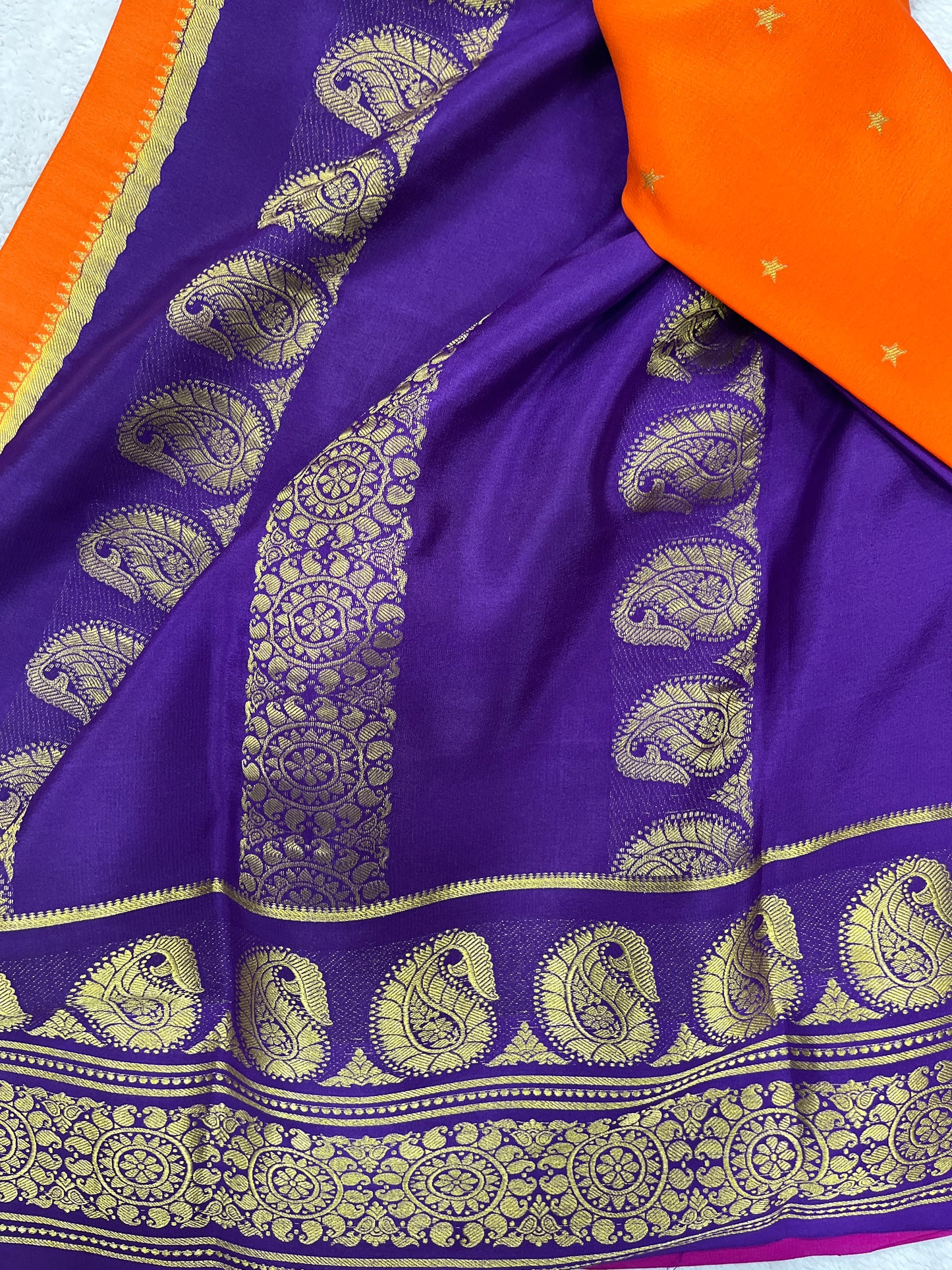 Pure crepe Mysore silk KSIC Mango(1101801)