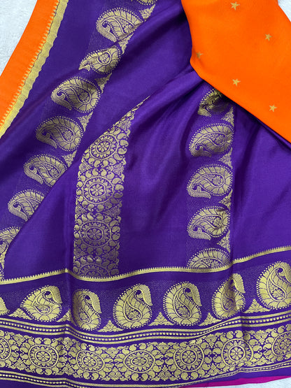 Pure crepe Mysore silk KSIC Mango(1101801)