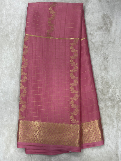 Pure Crepe Mysore Silk Kalanjali checks - 1145308