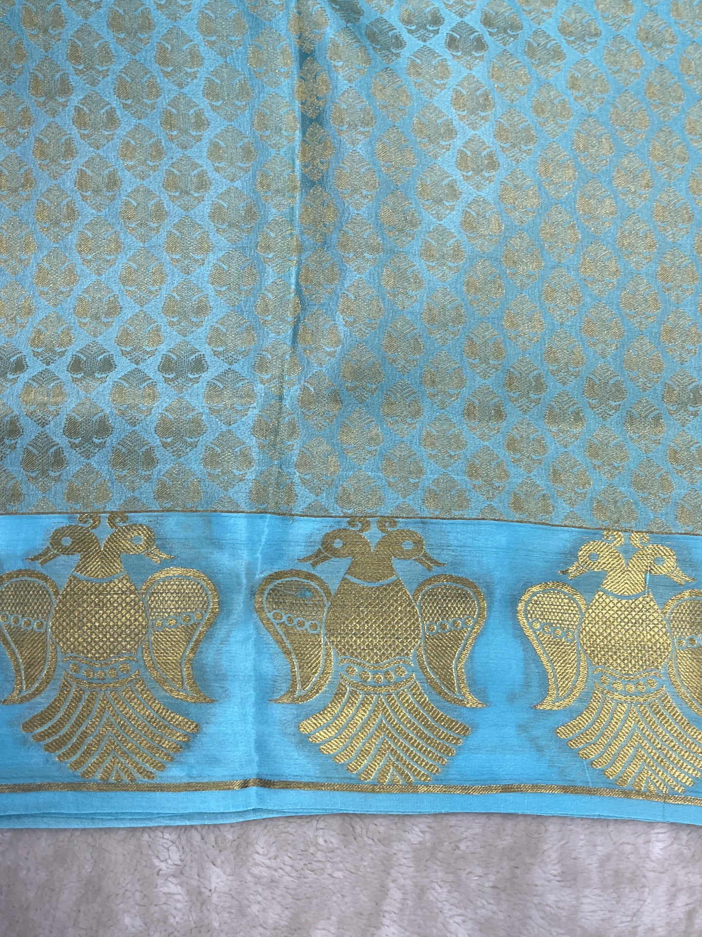 Pure Crepe Mysore Silk garuda border - 1549113