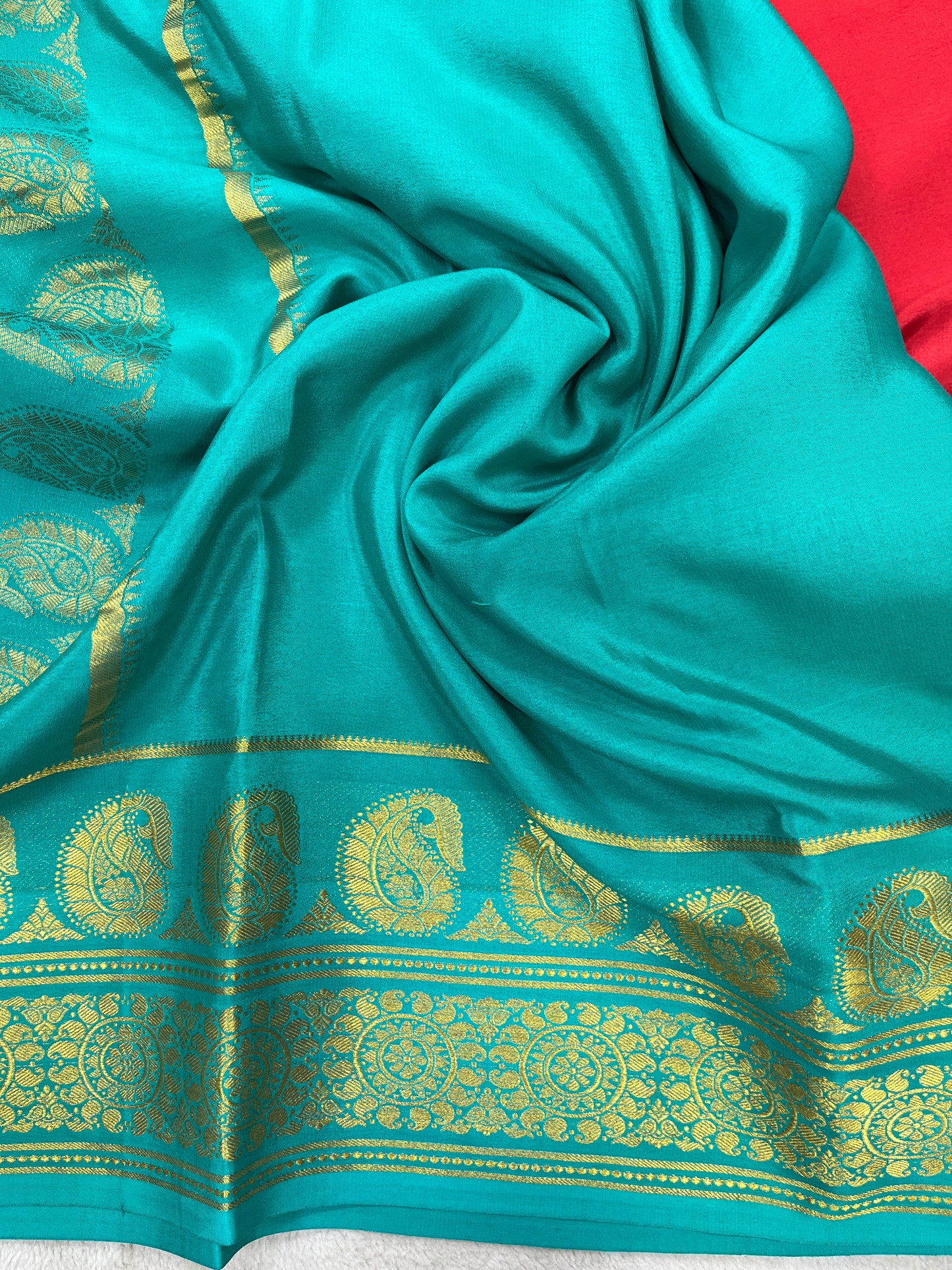 Pure crepe Mysore silk KSIC Mango(1101801)